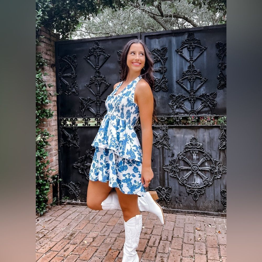 Sunday Up halter mini dress